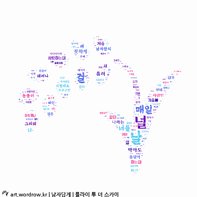 워드 클라우드: 남자답게 [플라이 투 더 스카이]-30